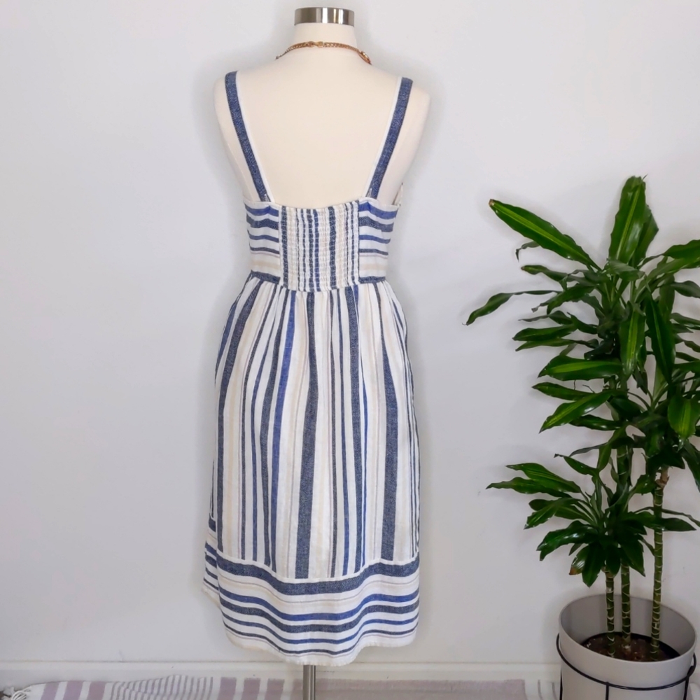 Universal Thread Pocket Dress Striped Blue, Cream White Size Medium - Picture 5 of 15